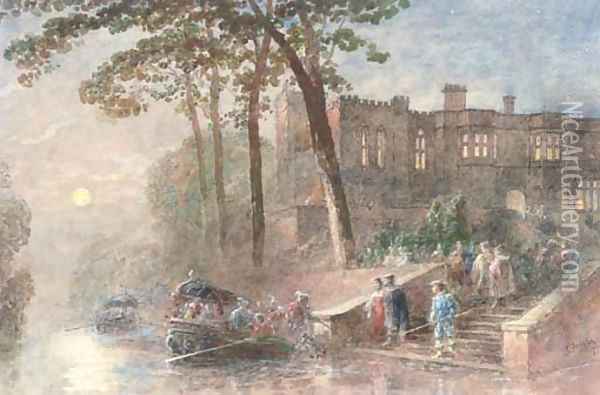 Leaving the party by boat Oil Painting - George Haydock Dodgson