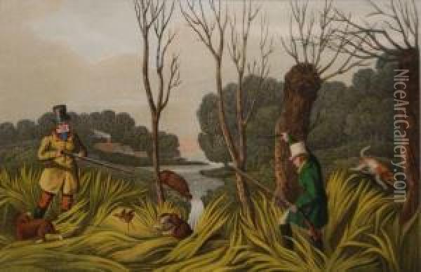 Water Hen Shooting Oil Painting - Henry Thomas Alken