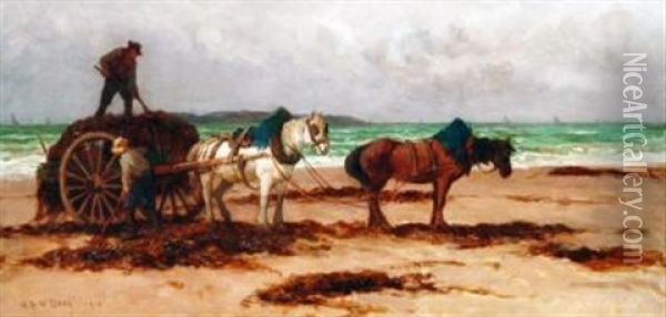 Collecting The Wrack Oil Painting - William Parsons Winchester Dana