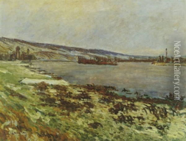 Bords De La Seine Oil Painting - Abel Louis Alphonse Lauvray