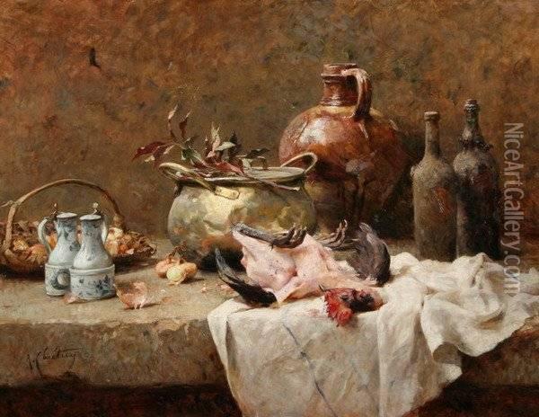Le Poulet Oil Painting - Rene Louis Chretien