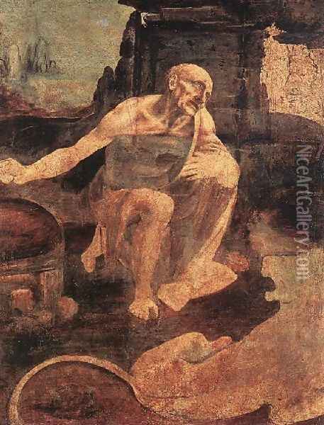 St Jerome c. 1480 Oil Painting - Leonardo Da Vinci