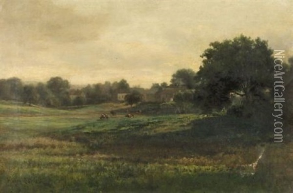 Green Pastures Oil Painting - Warren C. Briggs