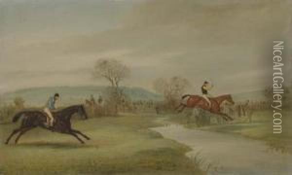 Cheltenham Annual Grand Steeplechase Oil Painting - Claude L. Ferneley
