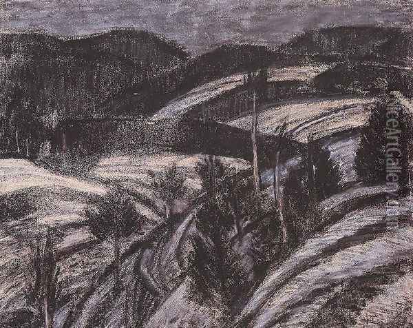 Winter Landscape 1927 Oil Painting - Istvan Nagy