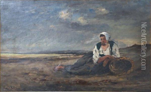Le Repos Apres La Recolte Oil Painting - Karl Pierre Daubigny