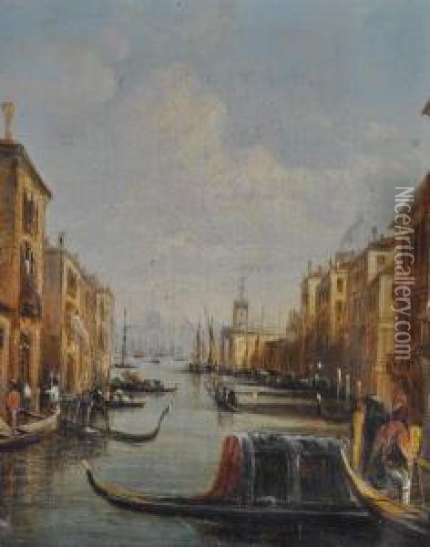 A Scene On The Grand Canal, Venice Oil Painting - Francis Maltino