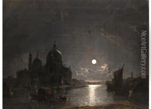 Venedig Im Mondschein Oil Painting - Henry Pether