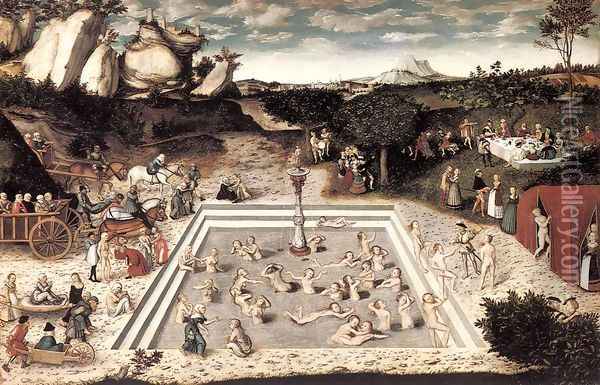 The Fountain of Youth 1546 Oil Painting - Lucas The Elder Cranach