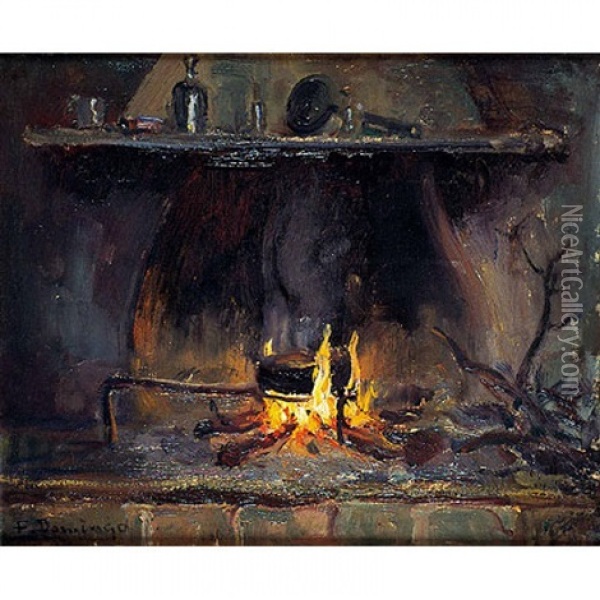 Hogar De Cocina Oil Painting - Francisco Domingo Marques