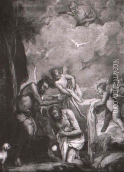 The Baptism Of Christ Oil Painting - Giulio Carpioni