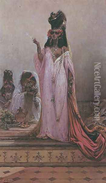 Harem Woman Oil Painting - Georges Jules Victor Clairin