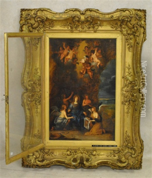 Scene Religieuse Avec Angelots Oil Painting - Peeter Van Avont