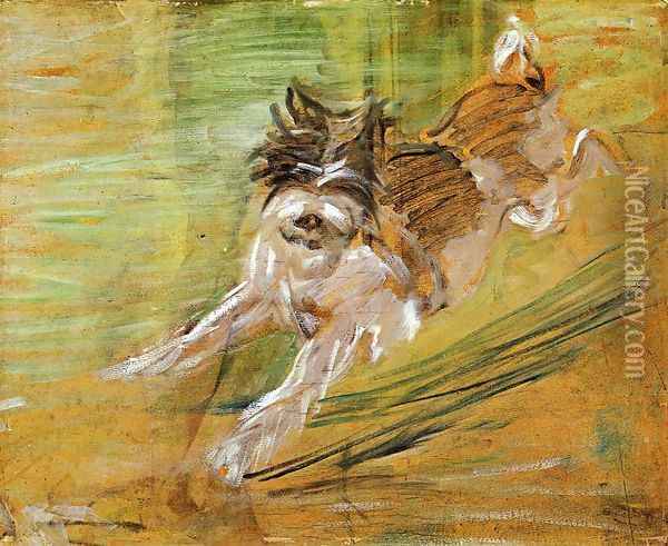 Jumping Dog Schlick Oil Painting - Franz Marc