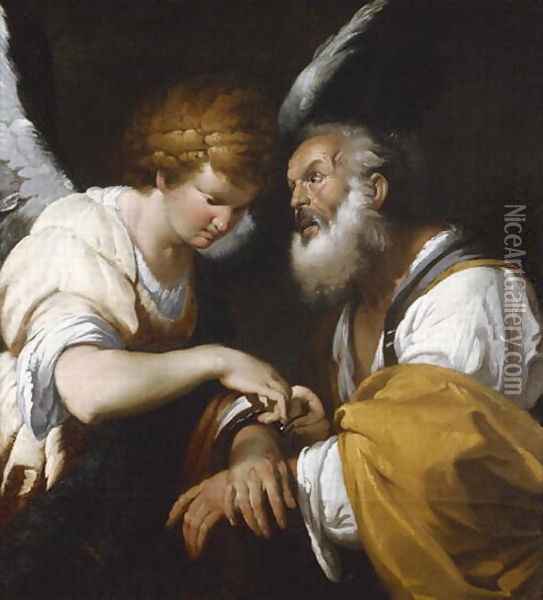 The Release of St. Peter, c.1635 Oil Painting - Bernardo Strozzi