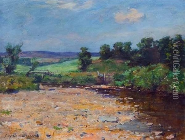 Rural Landscape With Stream Oil Painting - Joseph Morris Henderson