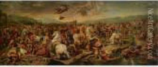 The Battle Of The Milvian Bridge Oil Painting - Raphael (Raffaello Sanzio of Urbino)