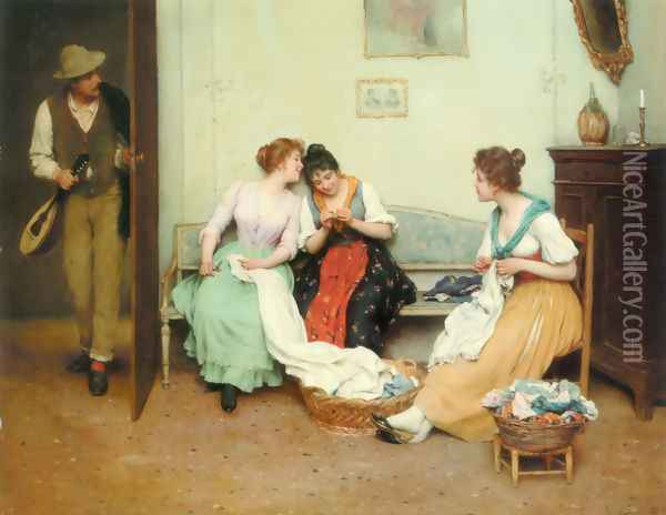 The Friendly Gossips Oil Painting - Eugene de Blaas