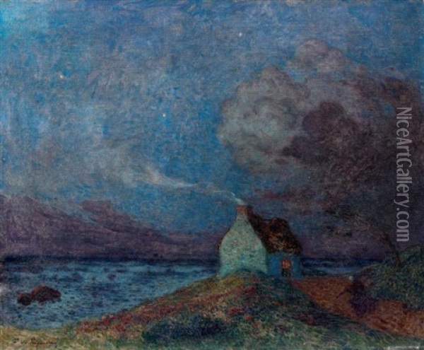 Bord De Mer, La Nuit Oil Painting - Ferdinand du Puigaudeau