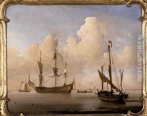 Seascape 2 Oil Painting - Willem van de Velde the Younger