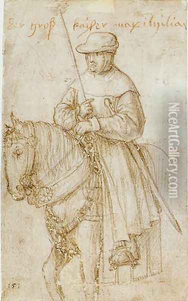 Emperor Maximilian on Horseback Oil Painting - Hans Holbein the Younger