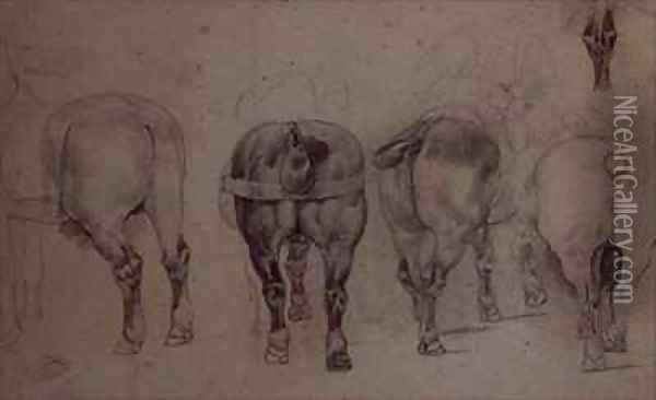 Harnessed horses Oil Painting - Theodore Gericault