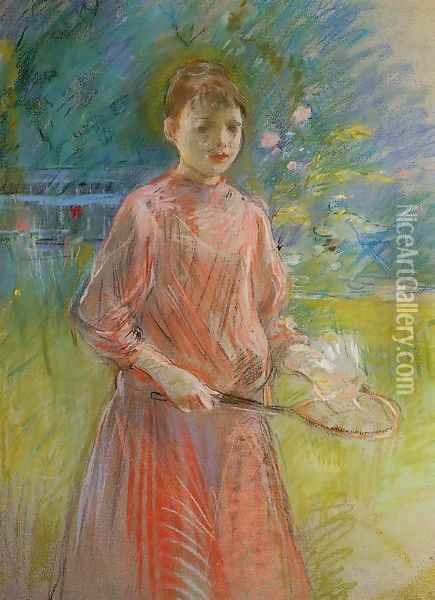Girl With Shuttlecock Aka Jeanne Bonnet Oil Painting - Berthe Morisot