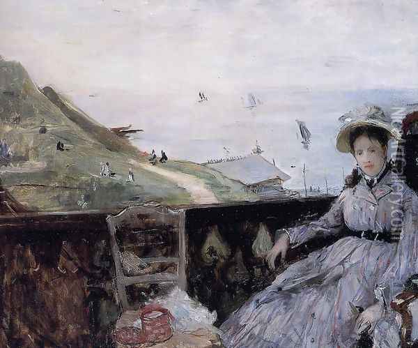 On The Terrace Oil Painting - Berthe Morisot