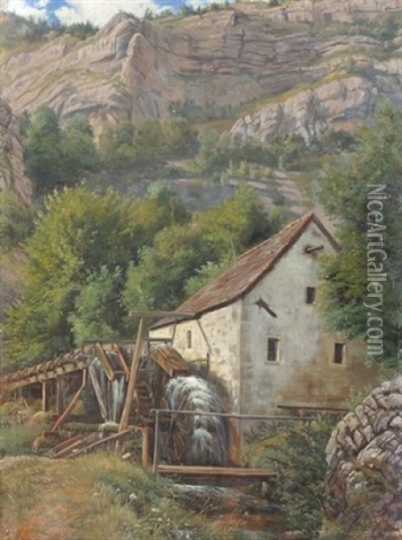 Le Moulin Des Echelles De La Mort Oil Painting - Charles Edouard du Bois
