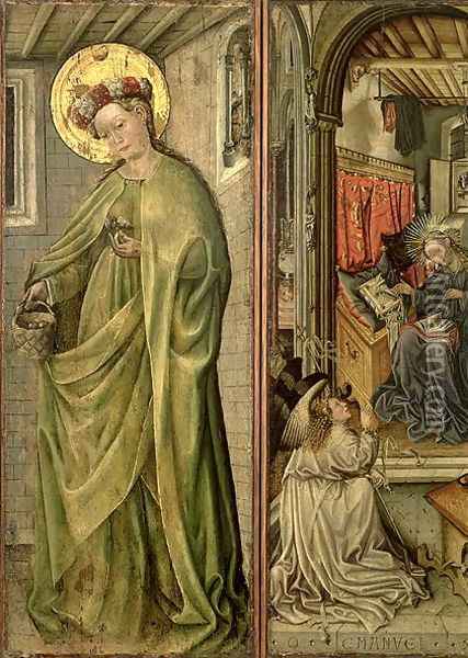 St. Dorothy (left hand panel of polyptych) Oil Painting - Jost Amman