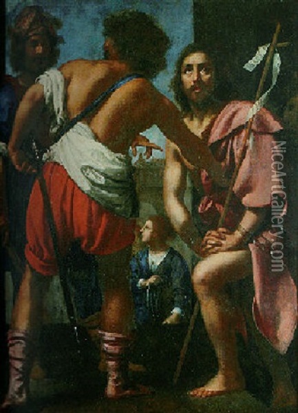 Le Decollation De Saint Jean-baptiste Oil Painting - Felice (il Risposo) Fischerelli