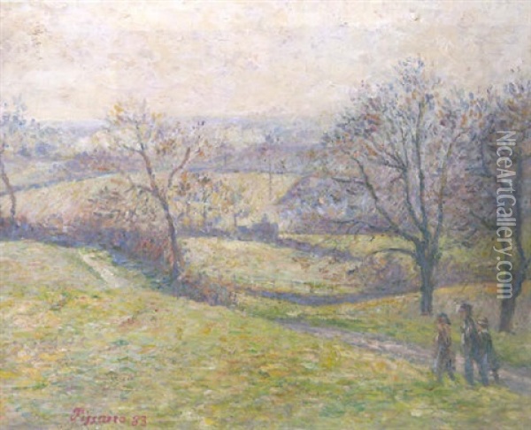 Epping, April Oil Painting - Lucien Pissarro
