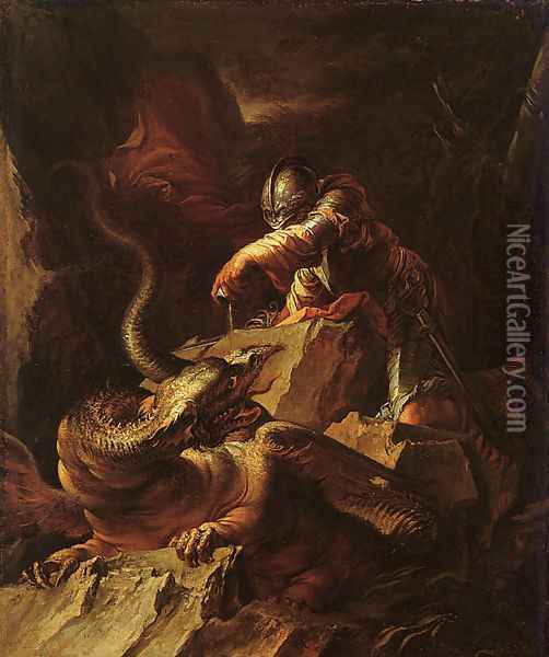 Jason Charming the Dragon Oil Painting - Salvator Rosa
