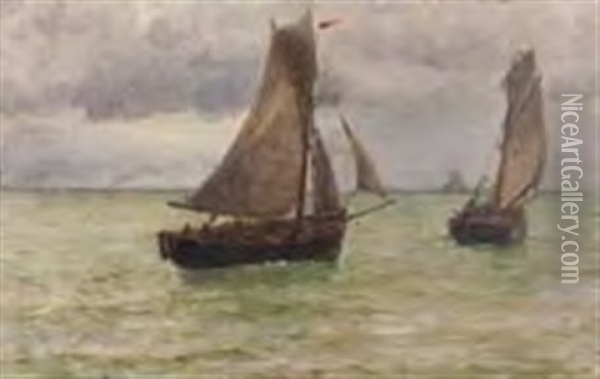Sailing On A Calm Sea Oil Painting - William Edward Norton
