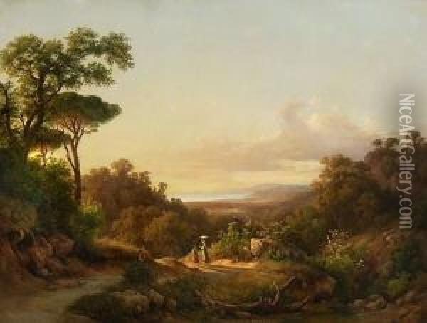 Sudliche Waldlandschaft. Oil Painting - Karl I Marko