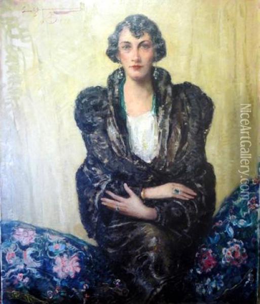 Portrait Einer Adeligen Dame Oil Painting - Ernst Reinhard Zimmermann