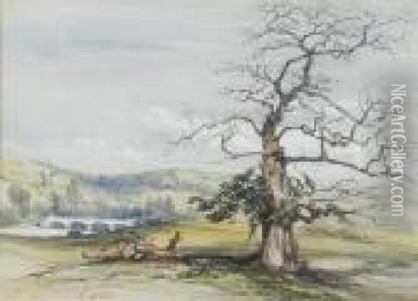 Landscape In Stafford Oil Painting - William Callow