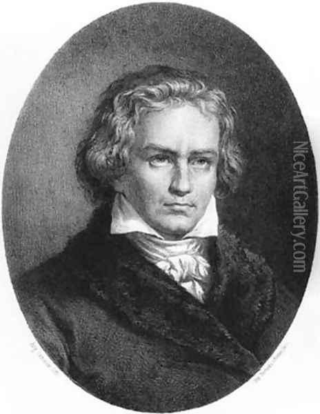 Ludwig van Beethoven 1770-1827 Oil Painting - Auguste Charles Lemoine