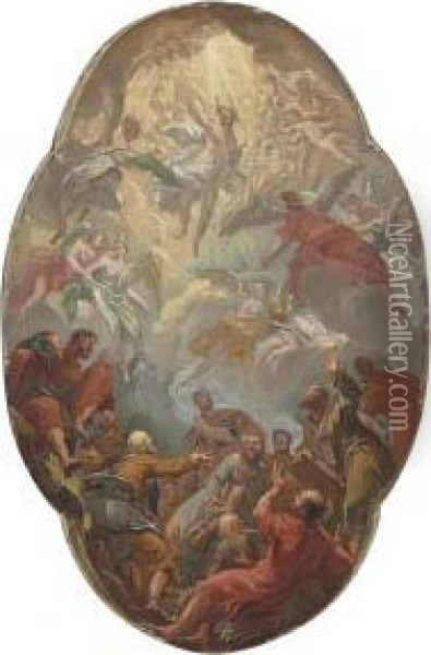 The Ascension Of Christ, A Modello Oil Painting - Antonio Bellucci