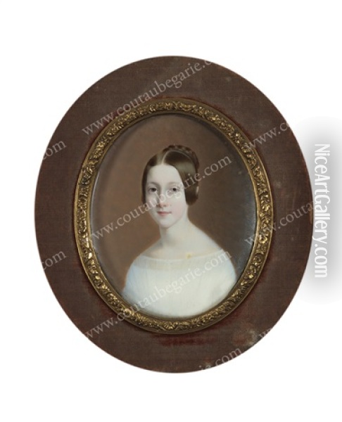 Portrait De Josephine-elisabeth Gaugain (1807-1884), Epouse De Nestor Le Francois Oil Painting - Leon Brzezinski
