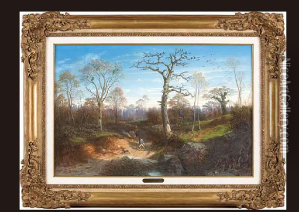 Le Chasseur A Fontainebleau Oil Painting - Michel Bouquet