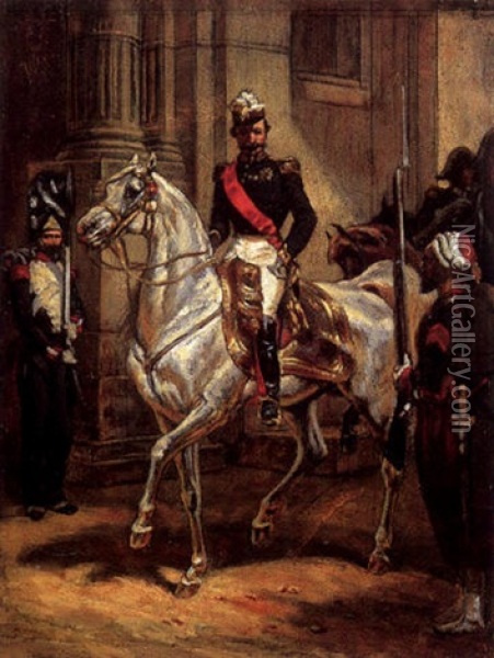Napoleon Bevonulasa Oil Painting - Paul Delaroche