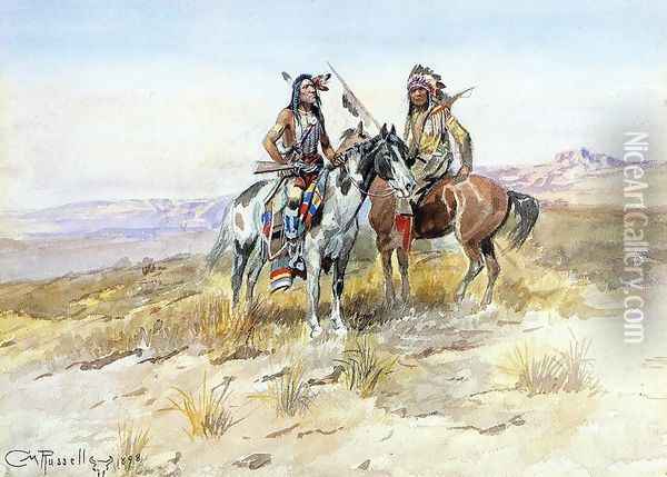 On the Prowl Oil Painting - Charles Marion Russell
