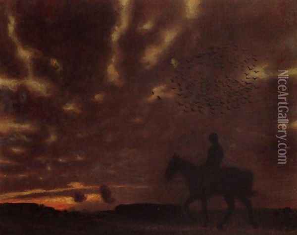 Autumn Evening Oil Painting - Franz von Stuck