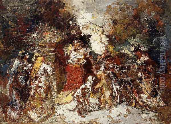 Rendezvous under the Flowered Bower Oil Painting - Adolphe Joseph Thomas Monticelli