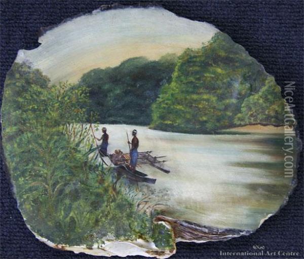 Native Fishing Party Oil Painting - John Philamon Backhouse