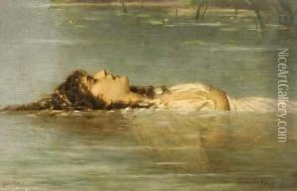 Ophelia Oil Painting - Theodor Von Der Beek