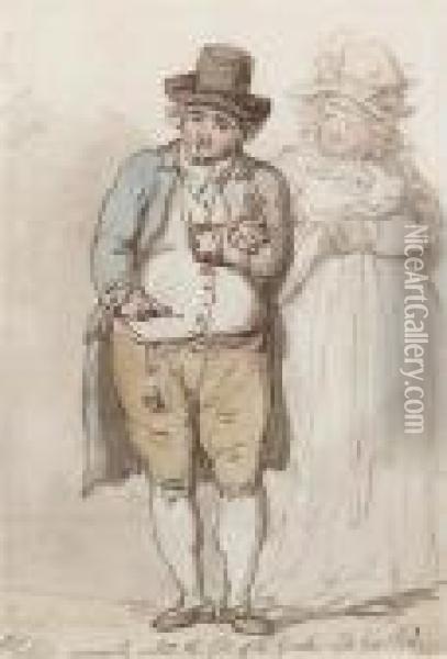 Phillips Commonly Called The God Of The Greeks And His Rib Oil Painting - Thomas Rowlandson