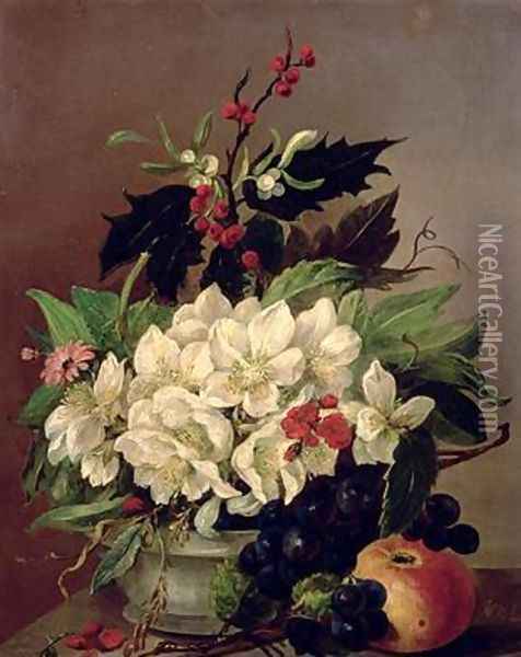 Christmas Roses Oil Painting - Willem van Leen