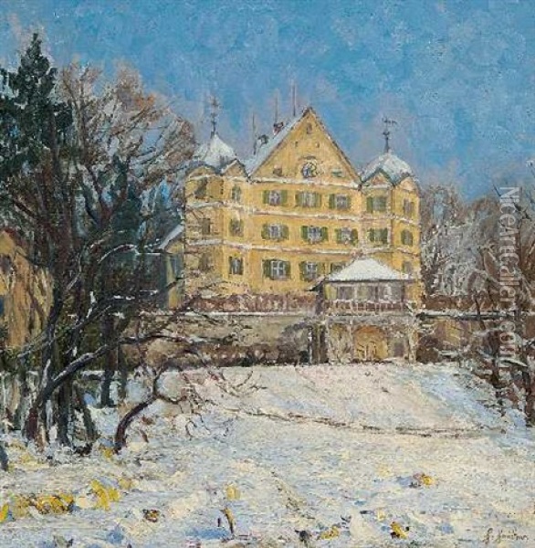 Ansicht Von Schloss Leutstetten Oil Painting - Hans Heider